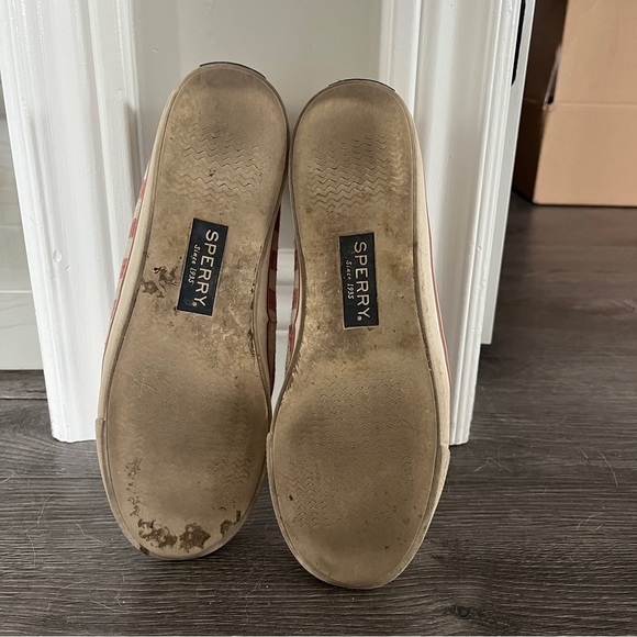 Sperry Red Seersucker Boat Shoe / Sneaker | Size 7 - Picture 6 of 6